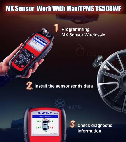 Vista 6 de Autel Sensor TPMS 20pcs Mental Programmable MX Sensor OE-Level para 315MHz 433MHz Trabajo de presión de neumáticos con TS408 TS508 TS601 TS608