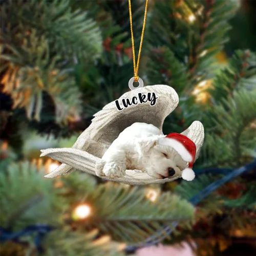 Vista 110 de Ángel durmiente de Afghan Hound para Navidad, adorno personalizado con el nombre del perro, adorno de Navidad personalizado para amantes de perros