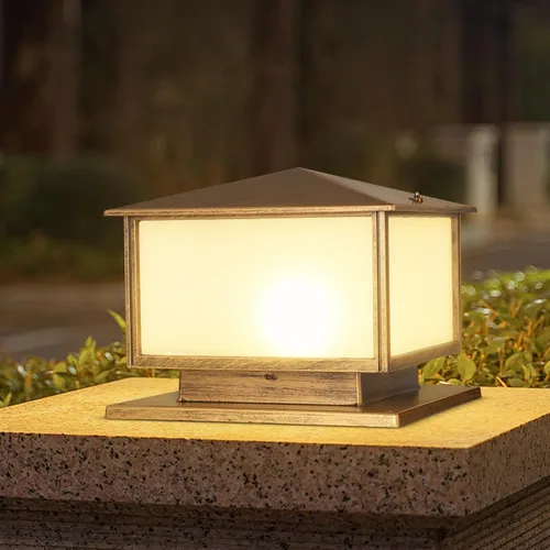 Vista 8 de Luces de columna al aire libre, 15.74 pulgadas de poste al aire libre con cable E26 lámpara de pilar Exterior Patio Pillar Lights with Aluminum