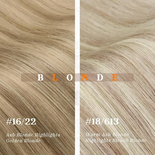 Vista 9 de Sunny Hair Extensiones de cabello humano con queratina, rubio ceniza con reflejos rubio decolorado, extensiones de cabello con punta plana, 14