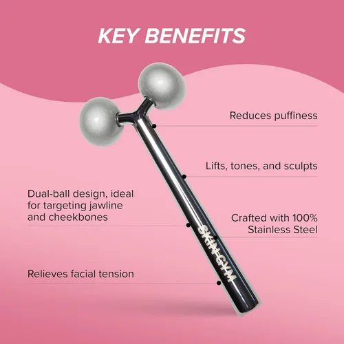 Vista 3 de Skin Gym Rodillo de belleza para escultor facial, rodillo facial para arrugas y levantamiento, herramienta de masajeador facial antienvejecimiento