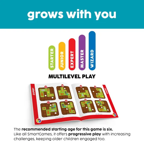 Vista 13 de SmartGames Squirrels Go Nuts Sliding Logic - Juego de rompecabezas de viaje con 60 desafíos para niños a partir de 6 años