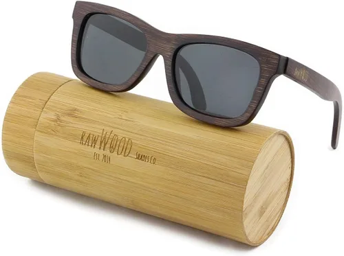 Vista 4 de RawWood Originals - Lentes de sol polarizados de madera de bambú 100% flotantes Wayfarer