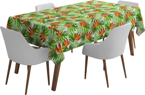 Vista 54 de Mantel cuadrado para interiores y exteriores de 58 x 58 pulgadas, mantel cuadrado impermeable para mesa de patio, manteles de primavera/verano