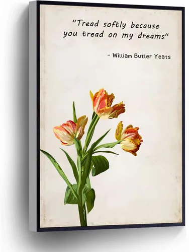Vista 9 de PUCHYUCT William Butler Yeats - Lienzo decorativo para pared, póster con texto en inglés "Think Like A Wise Man" (Think Like A Wise Man) con texto