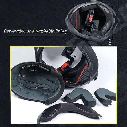 Vista 5 de Casco modular SDFGDFD Bluetooth, casco anticolisión de la motocicleta de cara completa ha obtenido la certificación DOT/ECE, casco de moto de cara