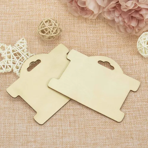 Vista 5 de Tarjeta de exhibición de joyas, etiquetas de madera, tarjetas de exhibición de pulseras, tarjetas de visualización en blanco, de madera sin