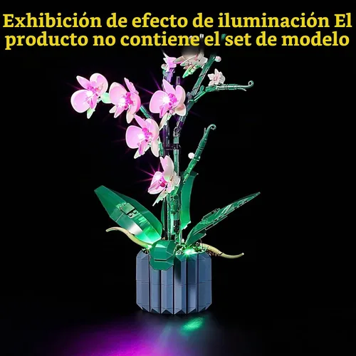 Vista 5 de GEAMENT - Kit de luces LED compatible con LEGO Orquídea, juego de iluminación para el modelo de construcción Creator 10311