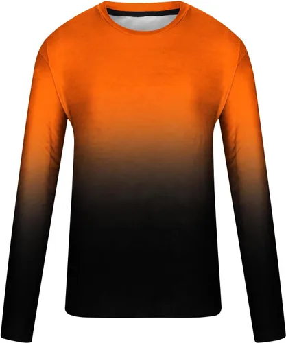 Vista 4 de Hombres Gradación Impreso Jersey Novedad Camiseta Suelta Casual Cuello Redondo Manga Larga Blusa Atlética Tops