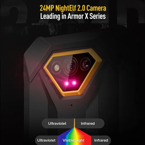 Vista 4 de Ulefone Armor X13 Smartphone resistente desbloqueado, MTK Helio G36 12 GB+64 GB teléfono celular Android 14, cámara de visión nocturna de 50 MP+24