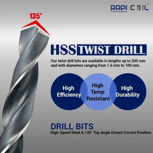 Vista 4 de 7/16-14 UNC Kit de reparación de hélices, HSS M2 Tap & Drill, insertos de alambre SS 304 - Hecho en la India