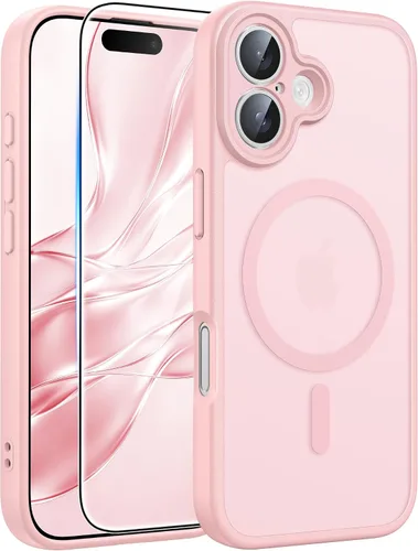 Vista 284 de FNTCASE Funda para iPhone 17 Pro: Fundas delgadas translúcidas de color azul claro compatibles con MagSafe, protección completa de la cámara