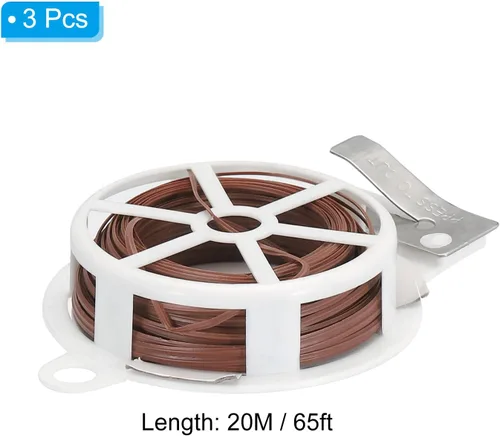 Vista 2 de PATIKIL Lazos giratorios de 65 pies/65.6 ft, paquete de 3 lazos de polietileno para plantas de jardín con cortador reutilizables para jardinería