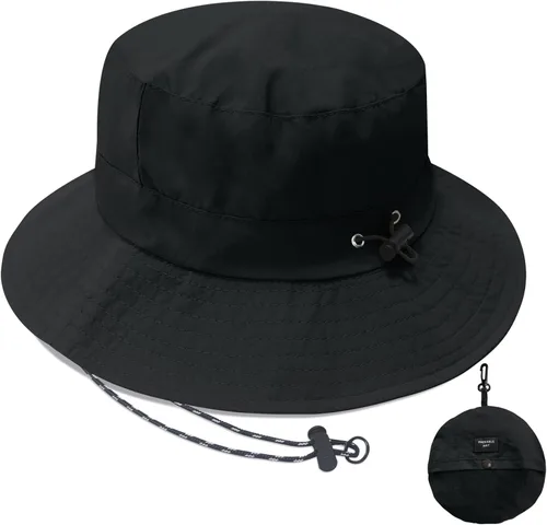 Vista 14 de PFFY Waterproof Bucket Hats for Men Women Packable Sun Hat for Outdoors Caqui Sólido