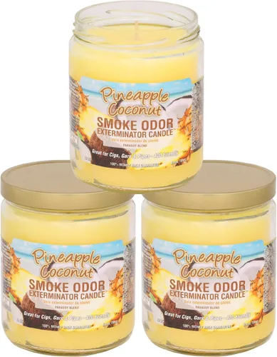 Vista 2 de Smoke Odor Exterminator - Vela exterminadora de olores, aroma a piña y coco, 13 oz (368,5 g)
