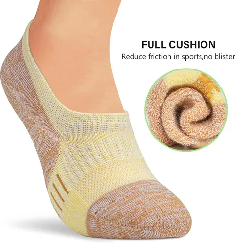 Vista 4 de Amutost Calcetines deportivos para mujer, calcetines de corte bajo para el tobillo, 5-6 pares