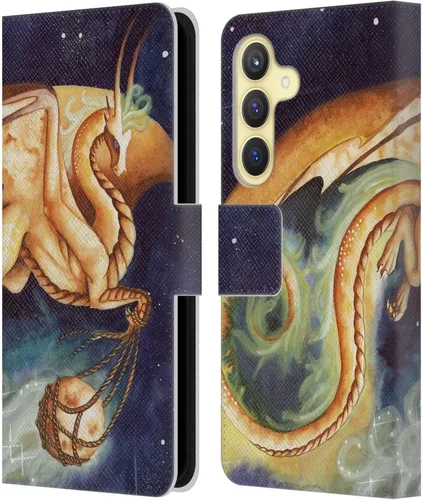 Vista 376 de Head Case Designs Officially Licensed Carla Morrow Galactic Entrancement Dragons Leather Wallet Case Compatible with Samsung Galaxy A07 4G