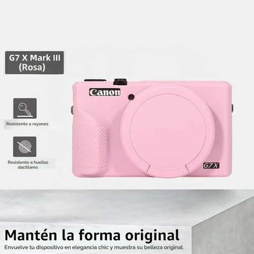 Vista 7 de Funda para cámara digital Canon Powershot G7 X Mark III, funda de silicona suave para cámara réflex digital Canon Powershot G7X Mark III, viene