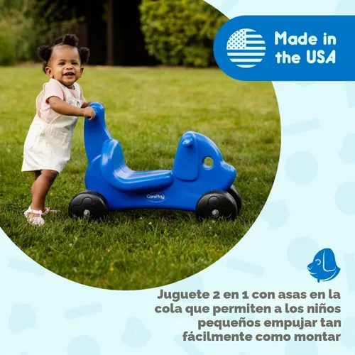 Vista 2 de Careplay Juguete 2 en 1 para cachorros para empujar, uso en interiores y Azul