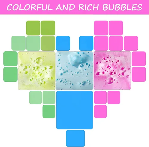 Vista 2 de Bombas de baño para niños, bombas de baño XXXL con sorpresa en el interior, regalos de unicornios para niñas, baño de burbujas orgánico natural