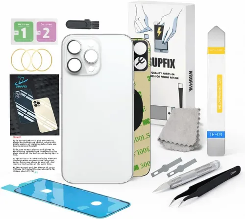 Vista 33 de Reemplazo de cristal trasero para iPhone 15Pro Max con herramientas Repir Big Hole OEM Rear Cover Glass Pre-Installed Internal Parts Easier