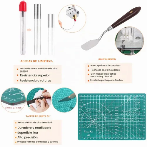 Vista 7 de El kit de herramientas de impresión 3D de 42 piezas incluye herramienta Depur, herramienta de limpieza y extracción con bolsa de almacenamiento