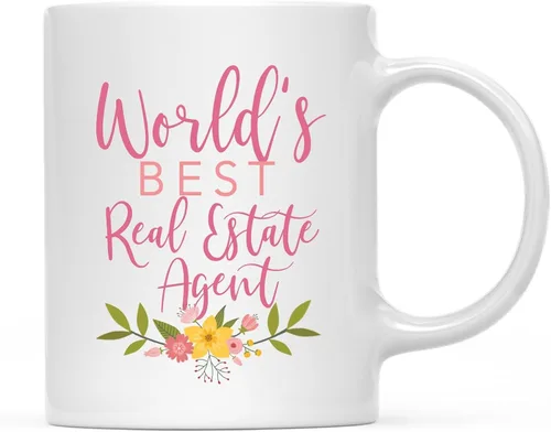 Vista 34 de Andaz Press Taza de café de 11 oz, regalo de broma de la mejor abbuela del mundo, diseño floral, paquete de 1