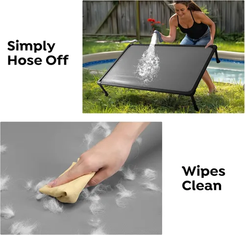 Vista 6 de Veehoo Cama elevada para perros a prueba de mordidos, cama elevada indestructible para masticadores agresivos, plataforma de entrenamiento