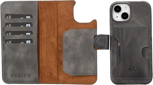 Vista 59 de Venito Florence - Funda de piel compatible con Samsung Galaxy S9, extra segura con bloqueo RFID, cartera desmontable para teléfono (gris decolorado)
