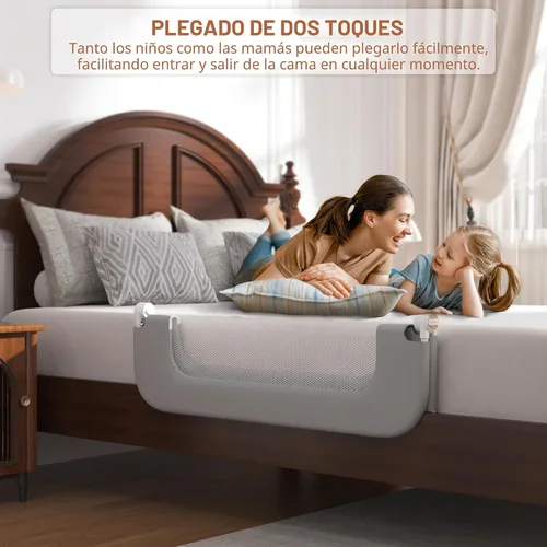 Vista 2 de FigTime Baranda de cama para niños pequeños, protector de baranda de cama de bebé para niños, barandas de cama para niños pequeños con ajuste