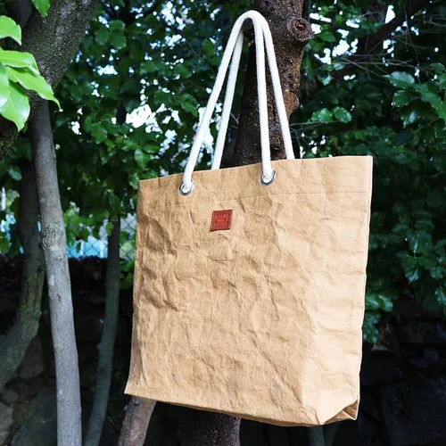 Vista 7 de Out of the Woods Pure Cord Shopper, bolsa de compras reutilizable espaciosa Sahara