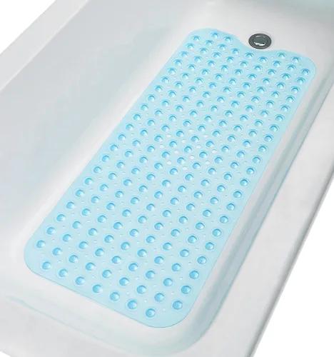 Vista 32 de Tapete de ducha antideslizante de 20"x20" (solo duchas lisas/sin textura, no para sobre desagüe) Seguro, limpio, lavable a máquina, agarre superior