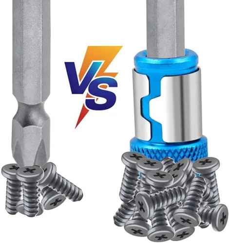 Vista 3 de Anillo magnético de cabeza de destornillador mejorado, tornillo magnetizador universal de 1/4 de pulgada / 0.250 in extraíble para destornillador
