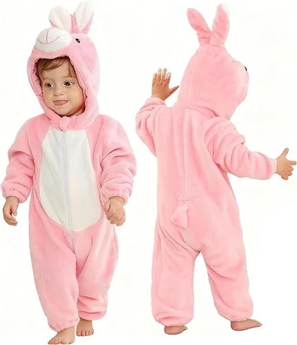 Vista 14 de Disfraz unisex de animal para bebé, con capucha, mameluco para cosplay Amarillo pato