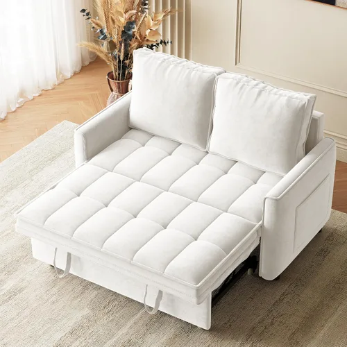 Vista 16 de Wrofly Sofá cama convertible 3 en 1, sofá cama extraíble para sala de estar con bolsillos laterales, portavasos y puerto de carga USB, respaldo