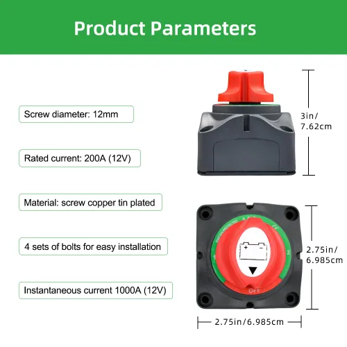 Vista 6 de Interruptor de batería de 1-2-2-ambos apagados, 12-48V 200A de alta corriente impermeable desconecta interruptores maestros de corte para automóvil