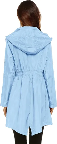 Vista 5 de Lomon - Chaqueta de mujer para la lluvia, impermeable y ligera, con capucha, para exteriores