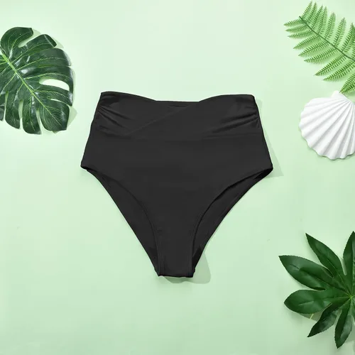 Vista 6 de SherryDC Parte inferior de bikini de cintura alta con corte en V para mujer
