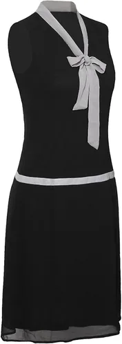 Vista 2 de VIJIV Vestido midi con solapa de los años 20 para mujer cuello en V lazo gris rugido de los años 20 gran vestido Gatsby