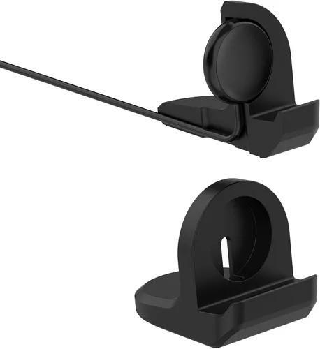 Vista 8 de Soporte de carga USB negro compatible con Google Pixel Watch, base de estación de carga con cable USB de 3.3 pies, accesorio de repuesto para Google