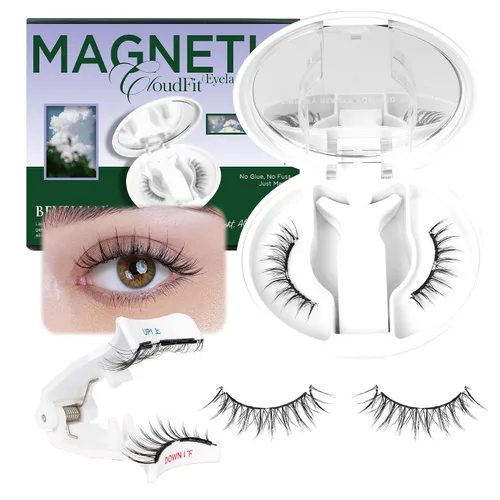 Vista 9 de BEYELIAN Pestañas magnéticas con aplicador, pestañas magnéticas suaves mejoradas, pestañas magnéticas portátiles, aspecto natural, reutilizables,