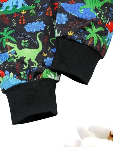 Vista 6 de Von kilizo Conjunto de 2 piezas de ropa de otoño para bebé, sudadera con capucha y pantalones de teñido anudado