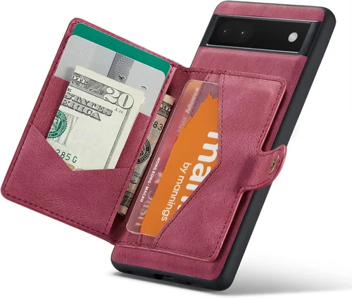 Vista 37 de Funda para Google Pixel 6 Pro, cartera magnética desmontable con ranura para efectivo, soporte de carga inalámbrica, función atril compatible