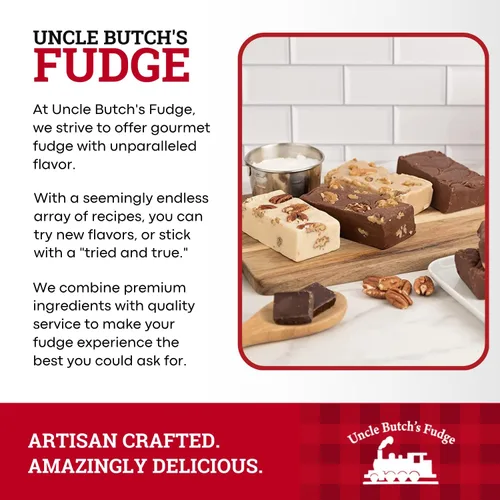 Vista 5 de Uncle Butch's Dulce de Chocolate con Nueces - Dulce de Chocolate Recién Hecho en Pequeños Lotes con Mantequilla Real - Cremoso, Decadente, Hecho a