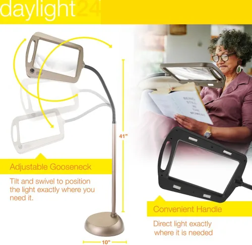 Vista 4 de daylight24 Lámpara de pie con lupa de página completa 3X