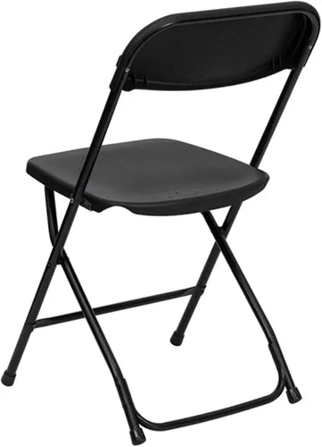 Vista 7 de TentandTable Sillas plegables apilables de plástico de polietileno resistente, color negro, para eventos, banquetes y bodas, capacidad de 700