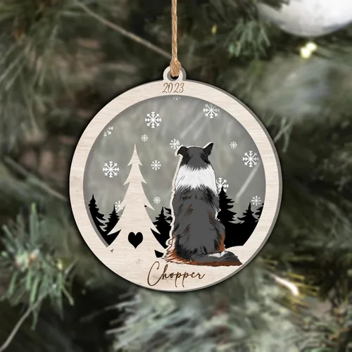 Vista 162 de Nazenti Adorno de Navidad conmemorativo personalizado, regalo personalizado de recuerdo de perro, condolencias por pérdida de mascotas, sabueso