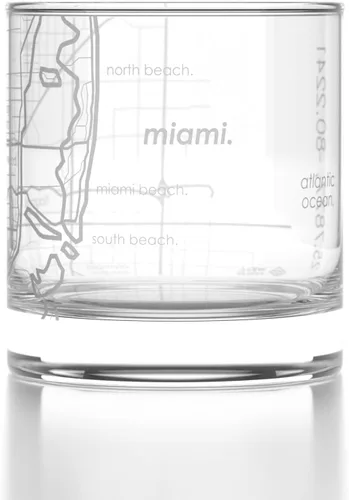 Vista 142 de Well Told Vaso de rocas grabado con mapa de Akron, Ohio, cristalería estilo antiguo (325ml, transparente) Vaso de bourbon grabado, regalos