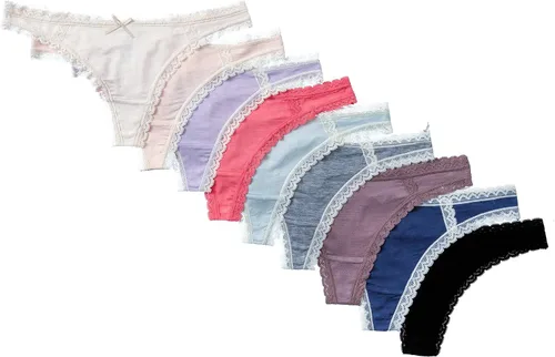 Vista 6 de Alyce Ives Intimates Tanga de encaje para mujer, paquete de 10
