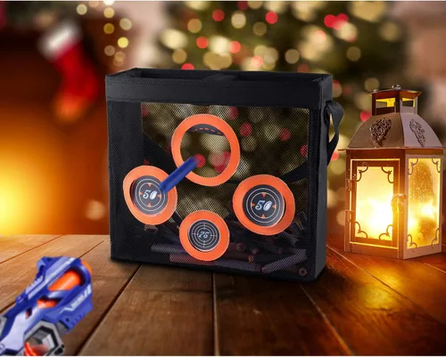 Vista 8 de Hely Cancy - Bolsa de almacenamiento de malla portátil para juguetes de práctica de tiro con objetivo compatible con dardos Nerf para niños de 6